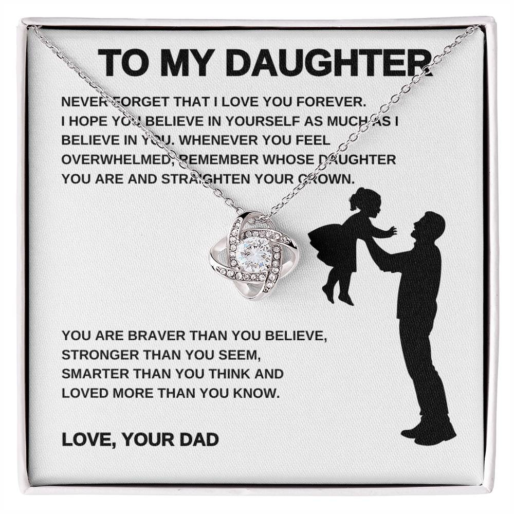 To My Daughter From Dad | Love Knot Necklace