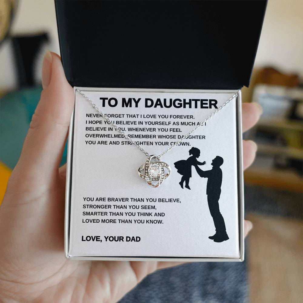To My Daughter From Dad | Love Knot Necklace