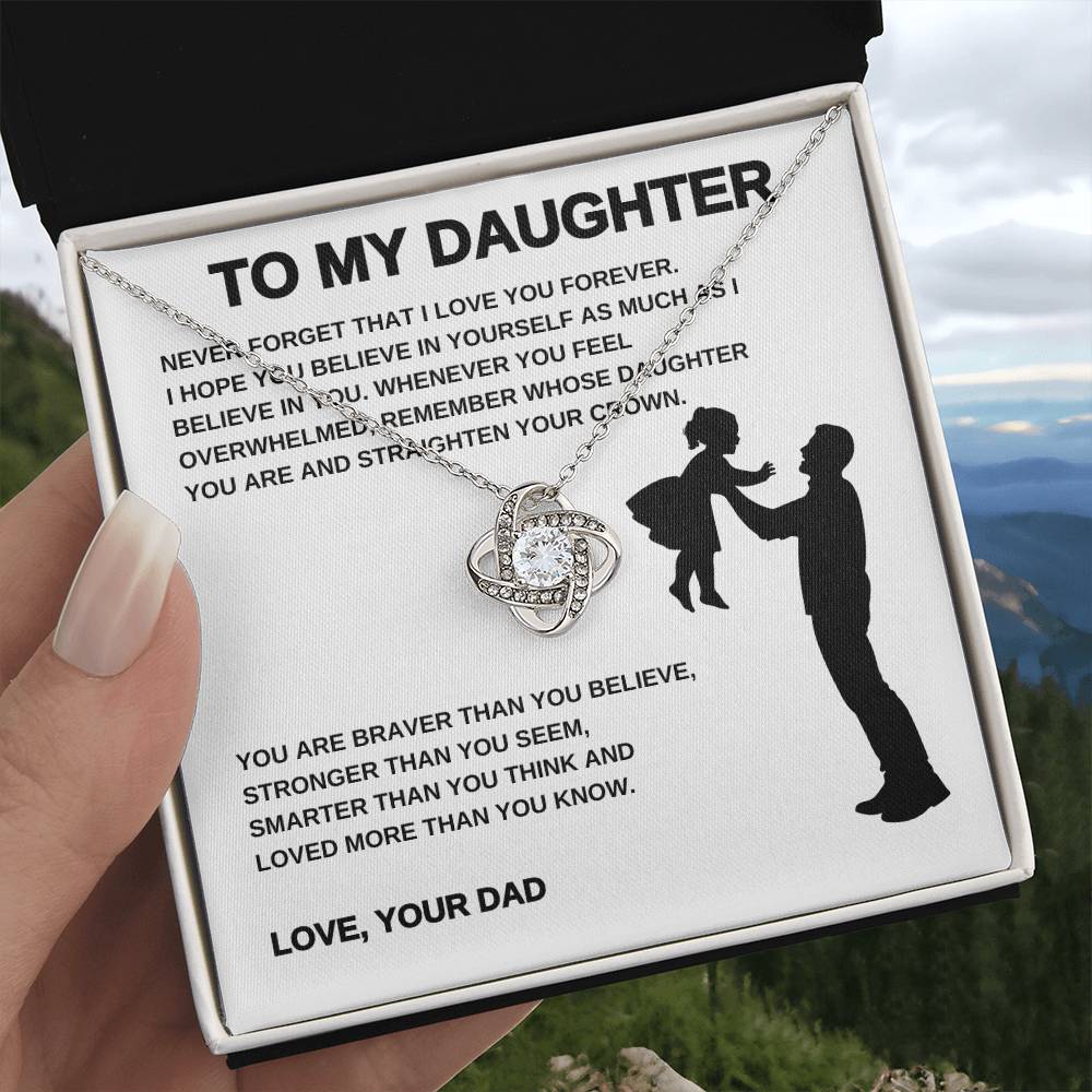 To My Daughter From Dad | Love Knot Necklace