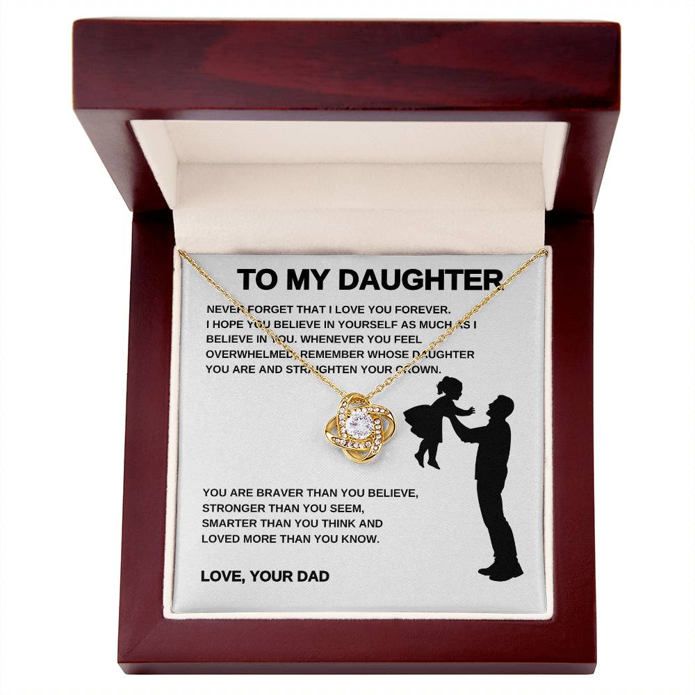 To My Daughter From Dad | Love Knot Necklace