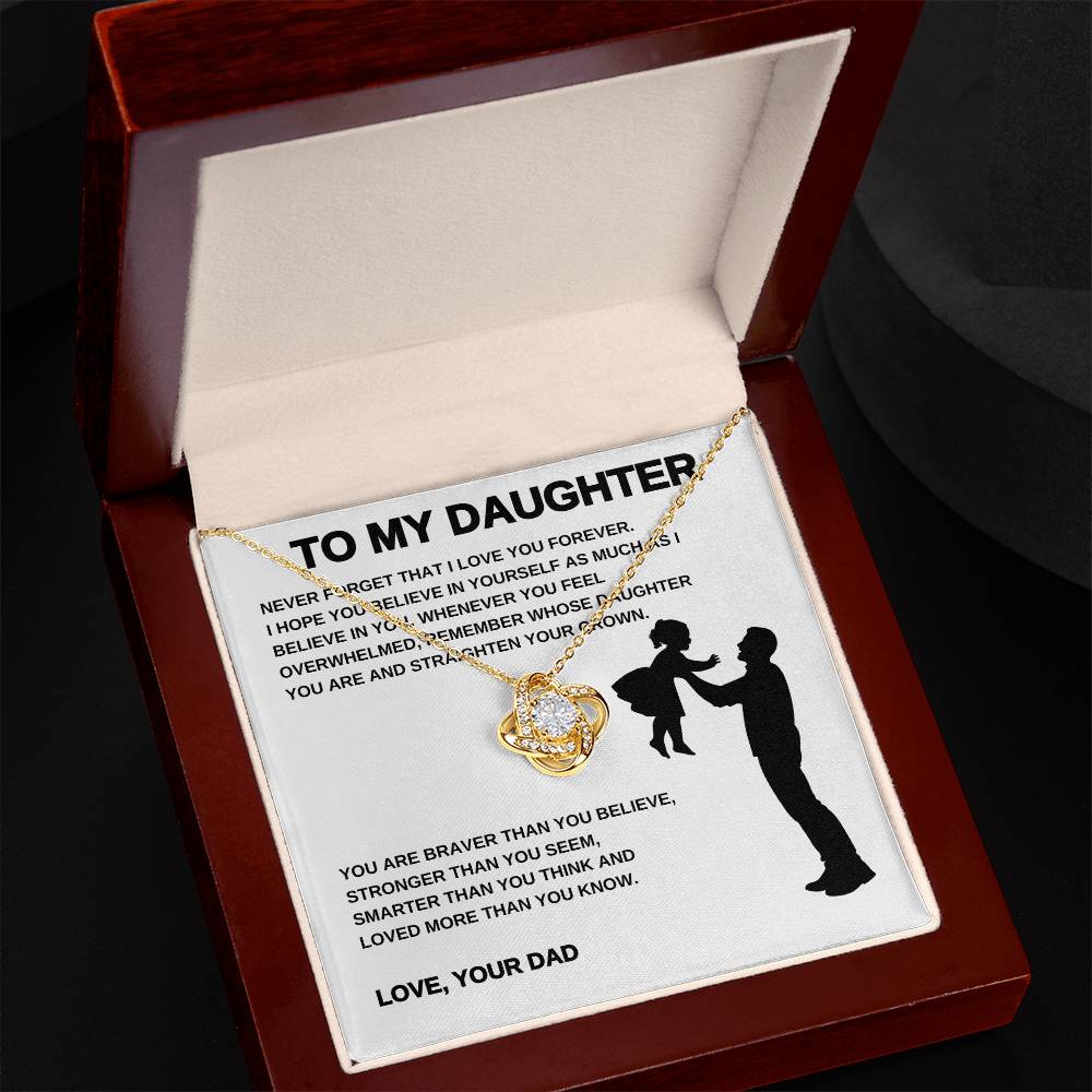 To My Daughter From Dad | Love Knot Necklace