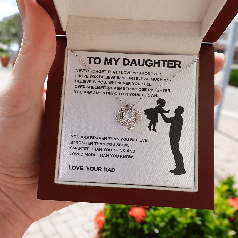To My Daughter From Dad | Love Knot Necklace
