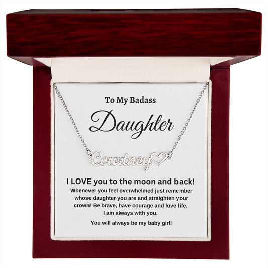 Personalized Name Necklace With Heart | Custom Daughter Gift | Made in USA