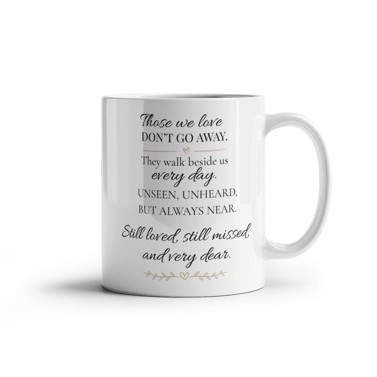 Those We Love Don't Go Away | Memorial Coffee Mug | 11 oz. Remembrance White Ceramic Mug