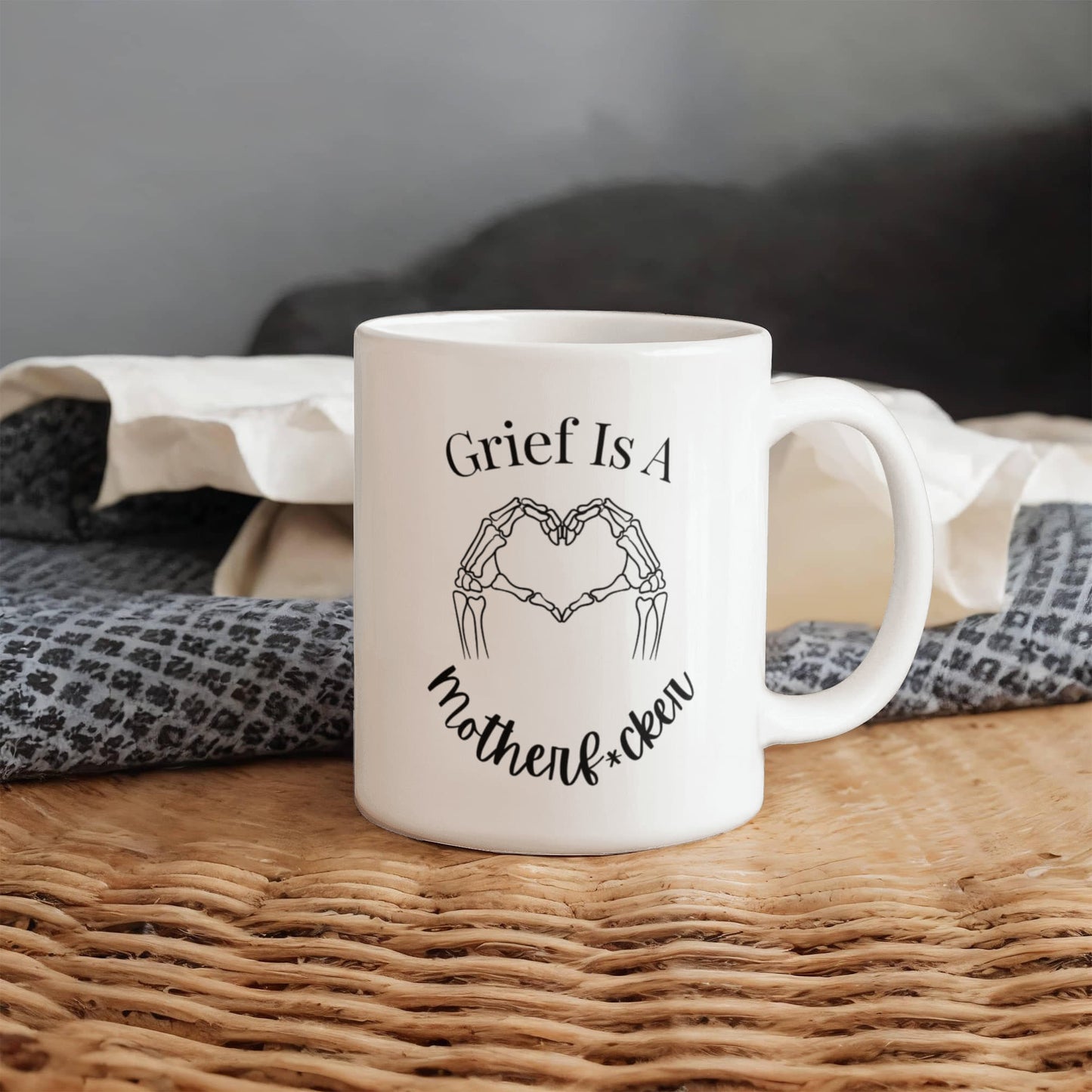 Grief Is A Motherf*cker Coffee Mug | Healing After Loss | 11 oz Ceramic Mug | Honest Grief Support Gift