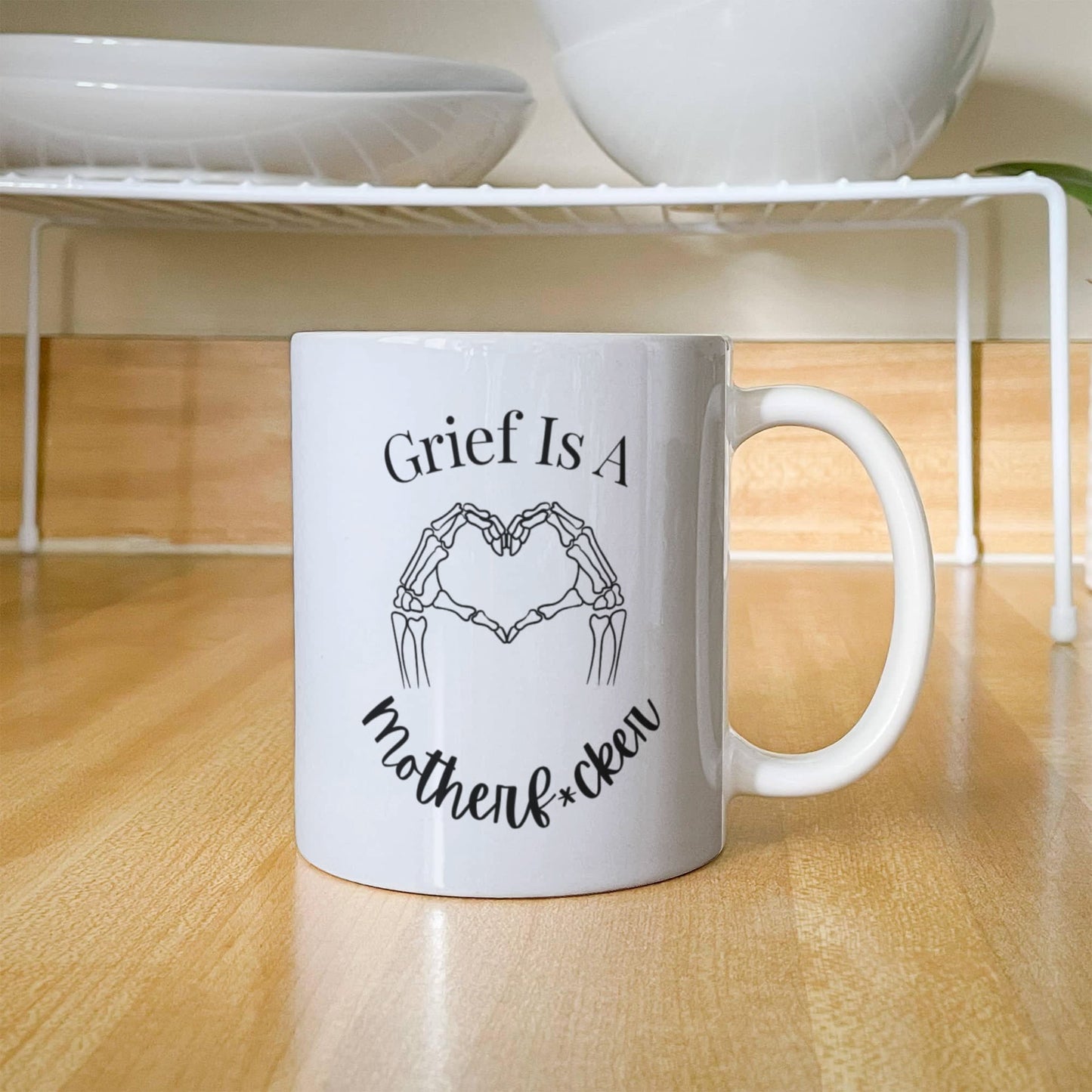 Grief Is A Motherf*cker Coffee Mug | Healing After Loss | 11 oz Ceramic Mug | Honest Grief Support Gift