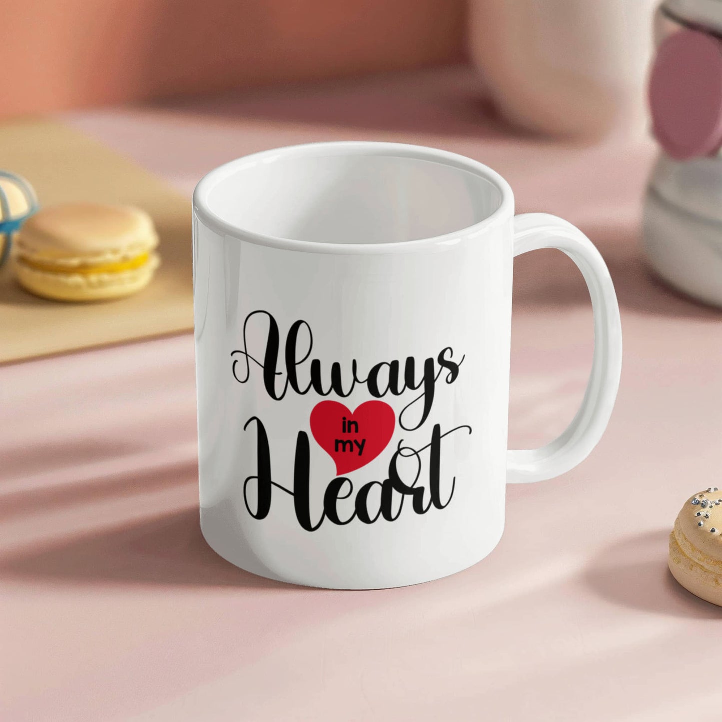 Always In My Heart Coffee Mug | Memorial Remembrance 11 oz Ceramic Mug | Sympathy Gift for Loss of Loved One