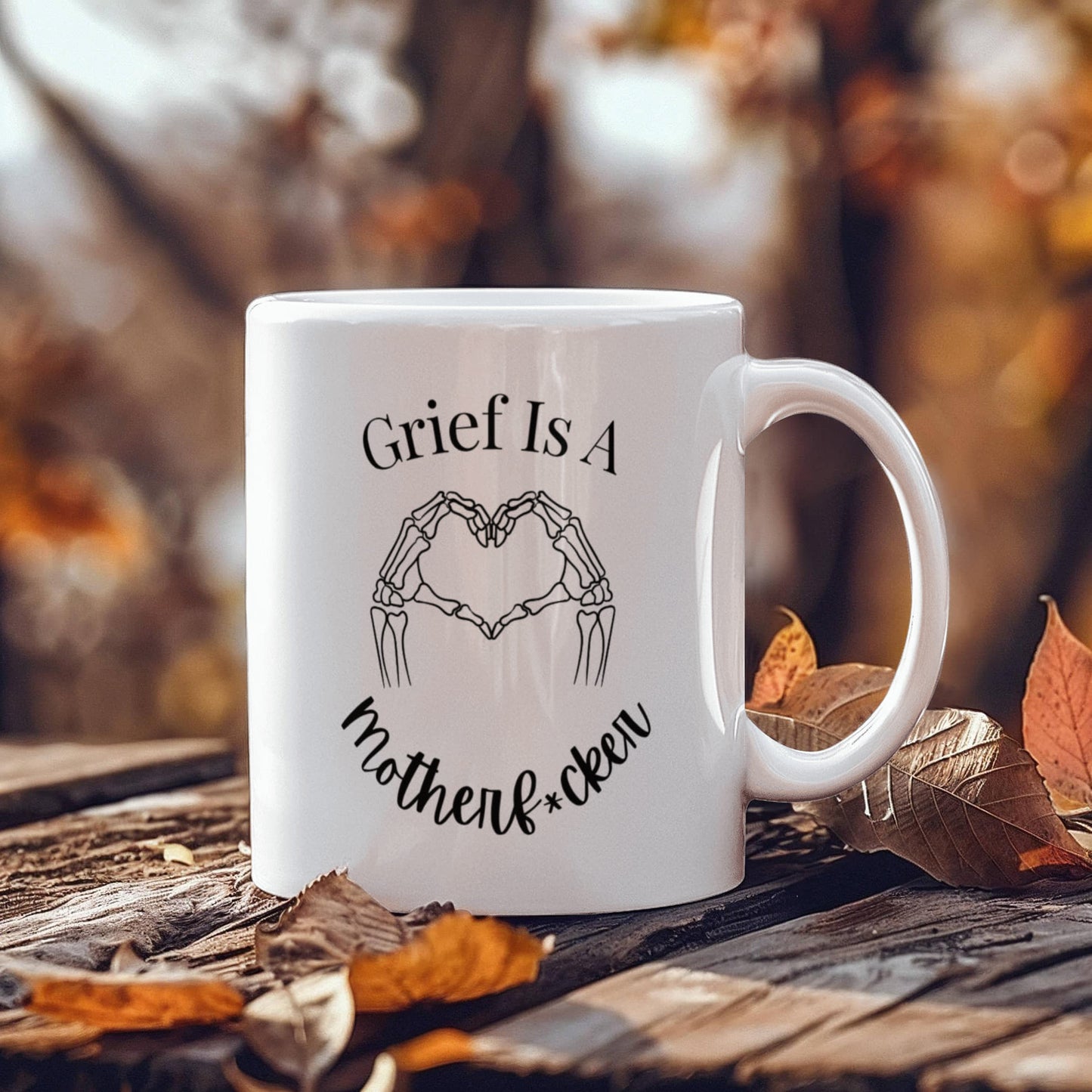 Grief Is A Motherf*cker Coffee Mug | Healing After Loss | 11 oz Ceramic Mug | Honest Grief Support Gift