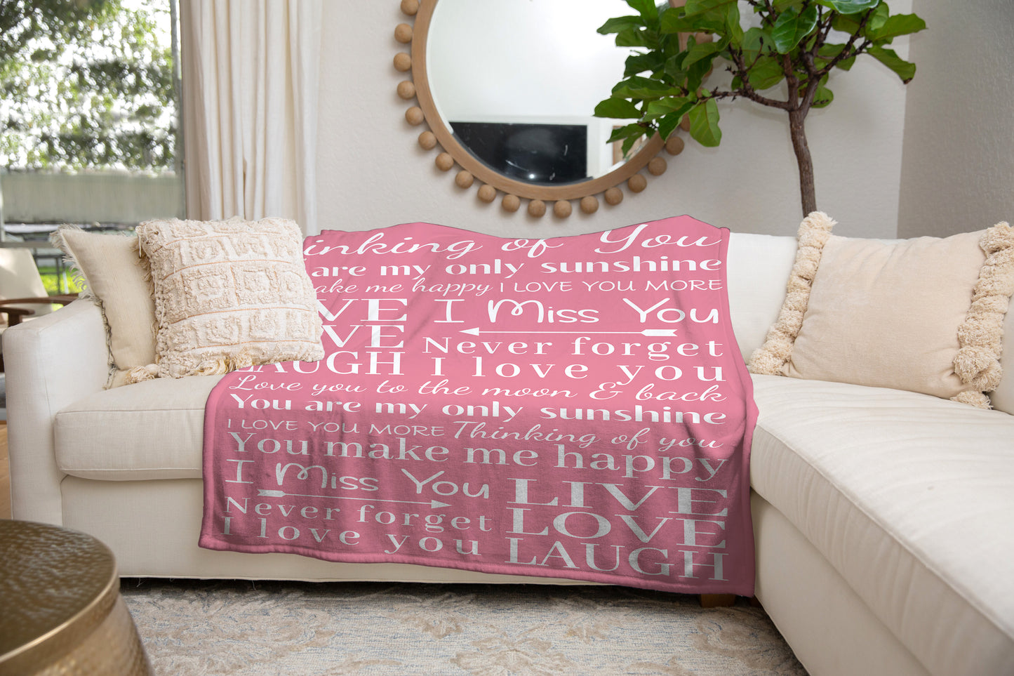 Thinking Of You | Live Laugh Love | Premium Sherpa Cozy Blanket | 50x60